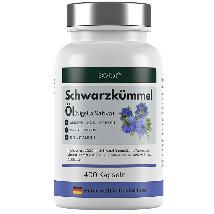 Schwarzkümmelöl, aus ägyptischen Anbau von EXVital, 400 Softgel Kapseln