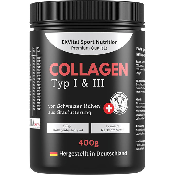 Collagen Pulver von Schweizer Alpenkühen aus Grasfütterung von EXVital
