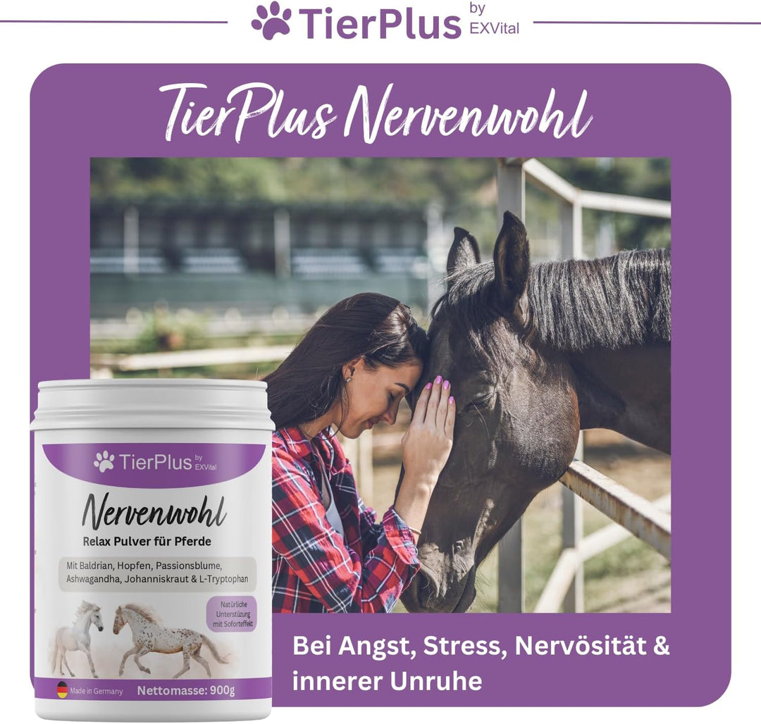 TierPlus Nervenwohl Relax Pulver für Pferde zur Entspannung und Beruhigung