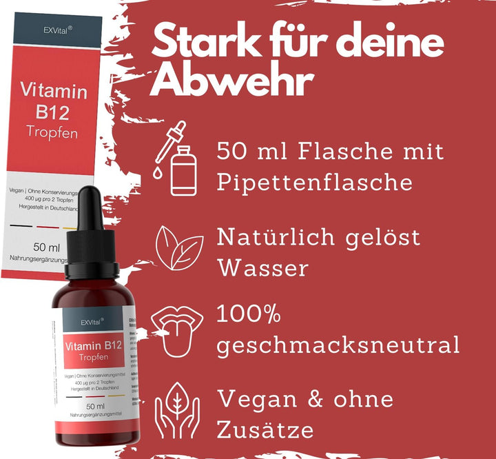 Vitamin B12 (Methylcobalamin) von EXVital, 50ml Tropfen