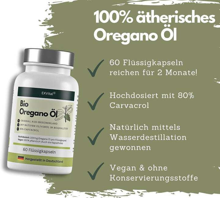 Bio Oregano Öl, 60 Flüssigkapseln von EXVital