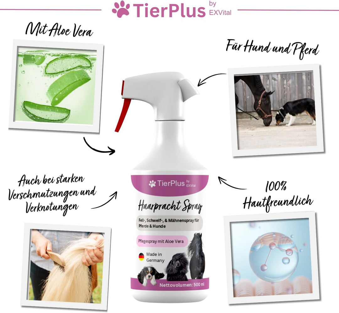 Haarpracht Spray für Pferde &amp; Hunde von TierPlus