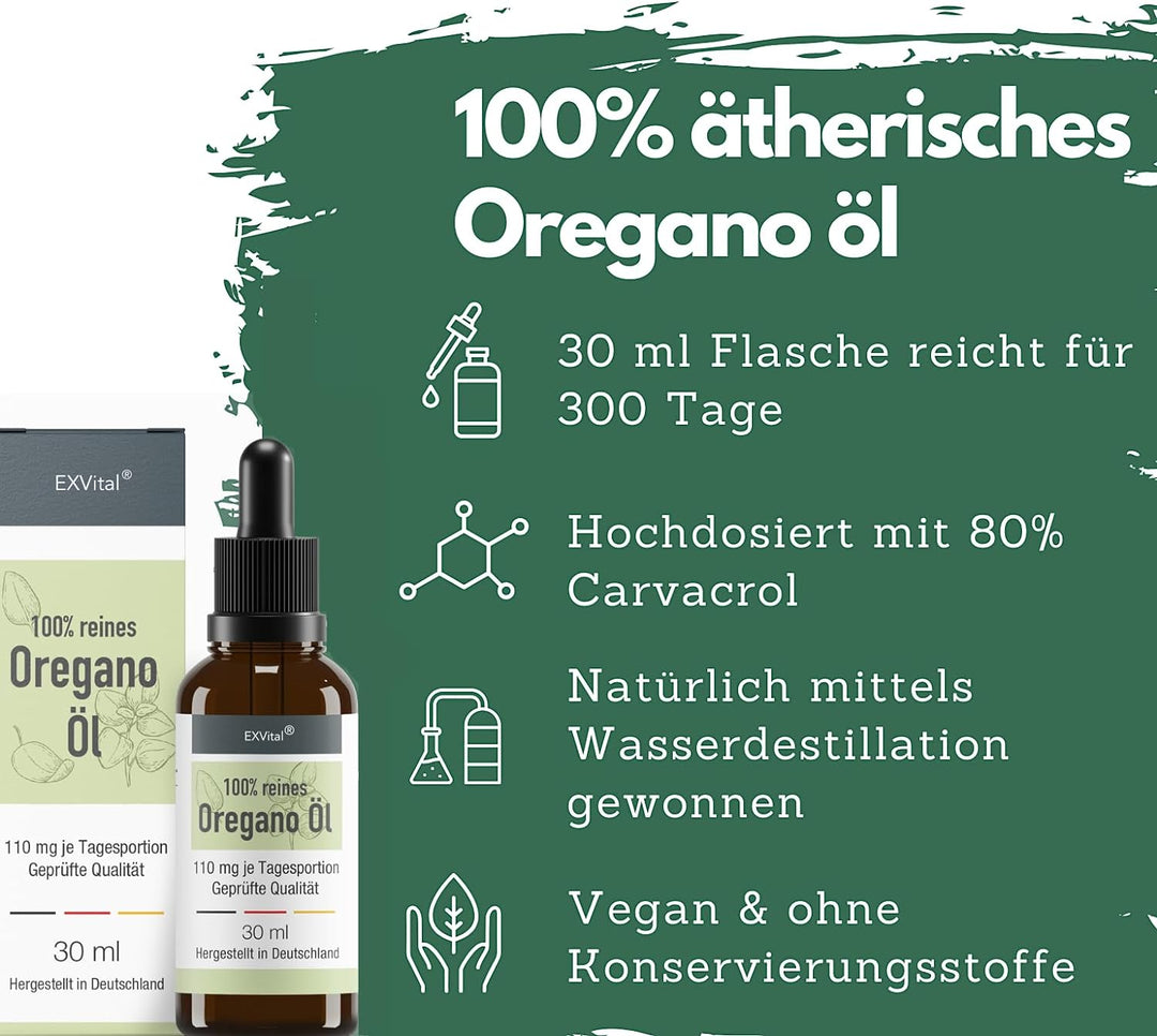 Oregano Öl mit 80% Carvacrol, 30ml von EXVital