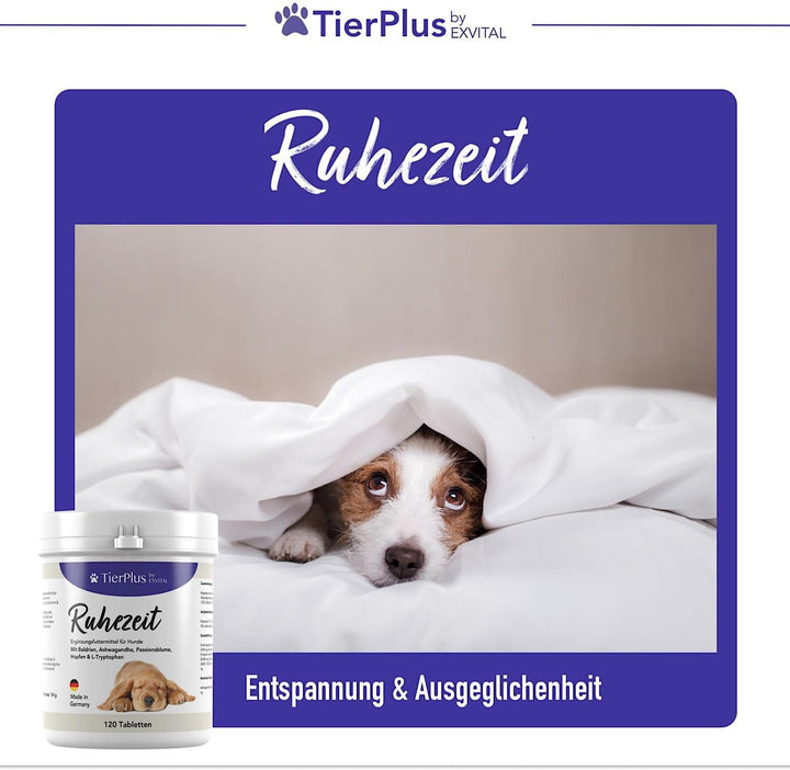 TierPlus Ruhezeit Tabletten für Hunde mit Baldrian und Ashwagandha