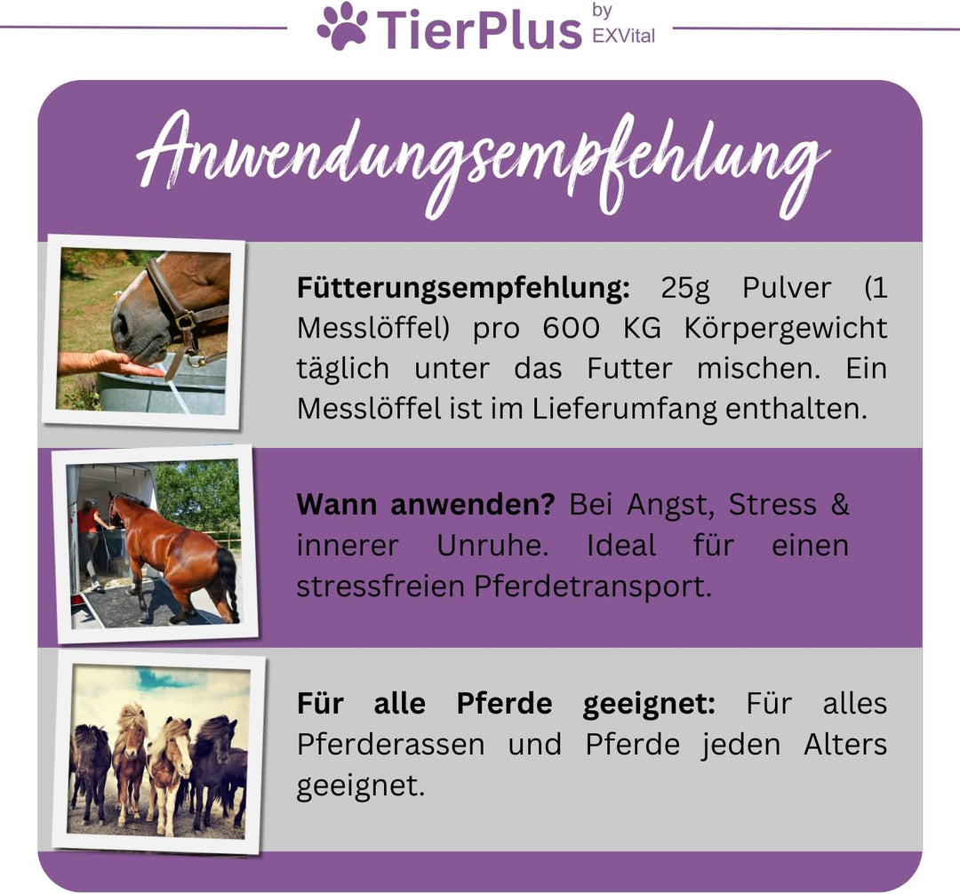 TierPlus Nervenwohl Relax Pulver für Pferde zur Entspannung und Beruhigung