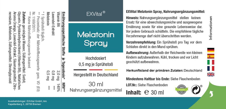 Melatonin Schlafspray 30 ml Sprühflasche hochdosiert