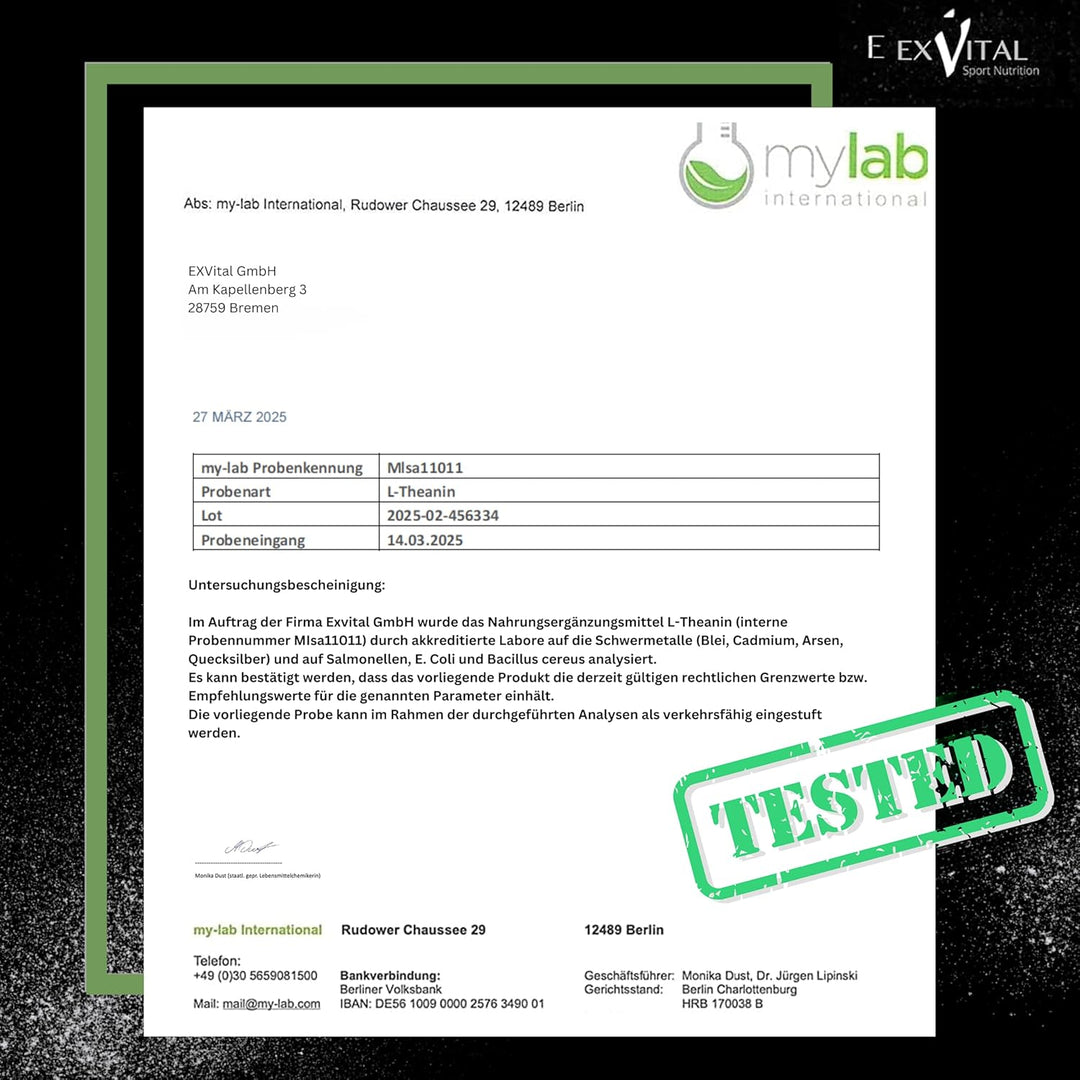 L-Theanin Kapseln, 400mg aus Grüntee Blattextrakt von EXVital