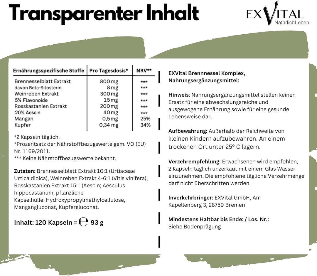 Brennnessel Komplex mit Weinreben &amp; Rosskastanien von EXVital