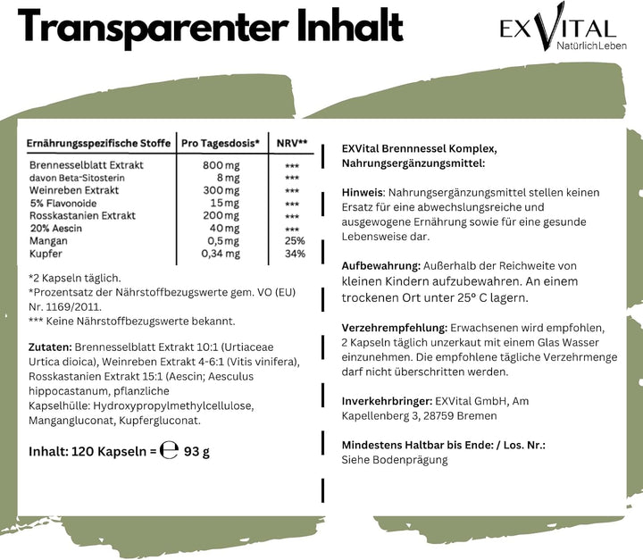 Brennnessel Komplex mit Weinreben &amp; Rosskastanien von EXVital