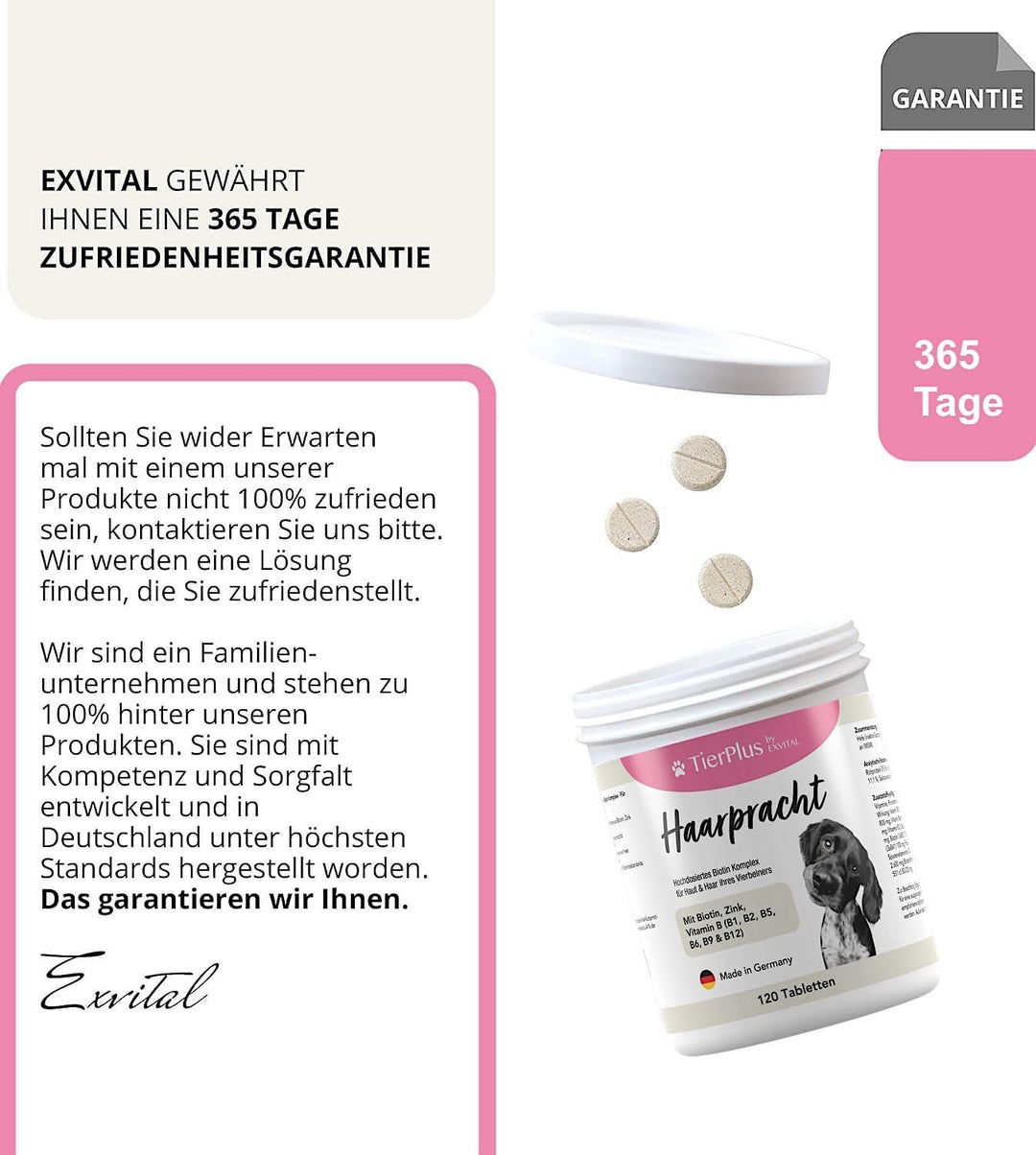 Haarpracht Tabletten - hochdosiertes Biotin Komplex für Hunde