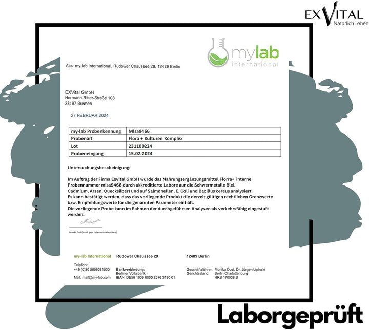 Flora+ Kulturen Komplex mit 500 Mrd. KBE/g - 22 Bakterienkulturen von EXVital