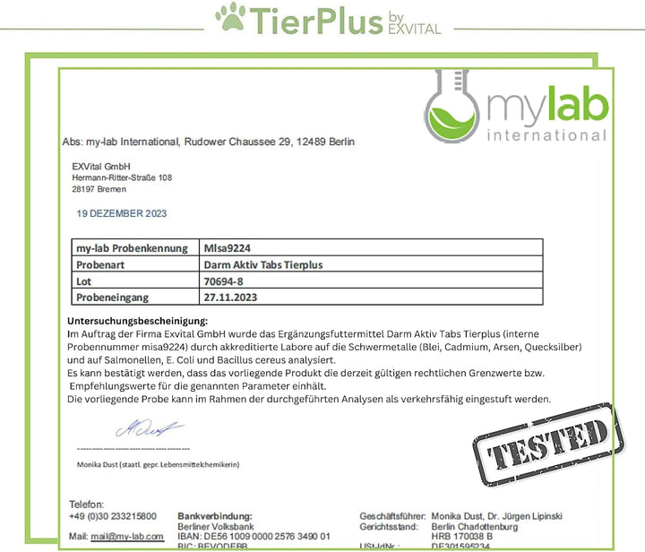TierPlus Darm Aktiv Tabletten für Hunde &amp; Katzen, Präbiotika Komplex von EXVital