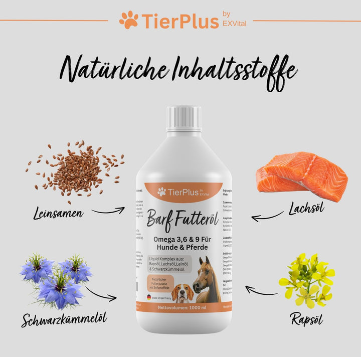 TierPlus Barf Futteröl für Hunde &amp; Pferde