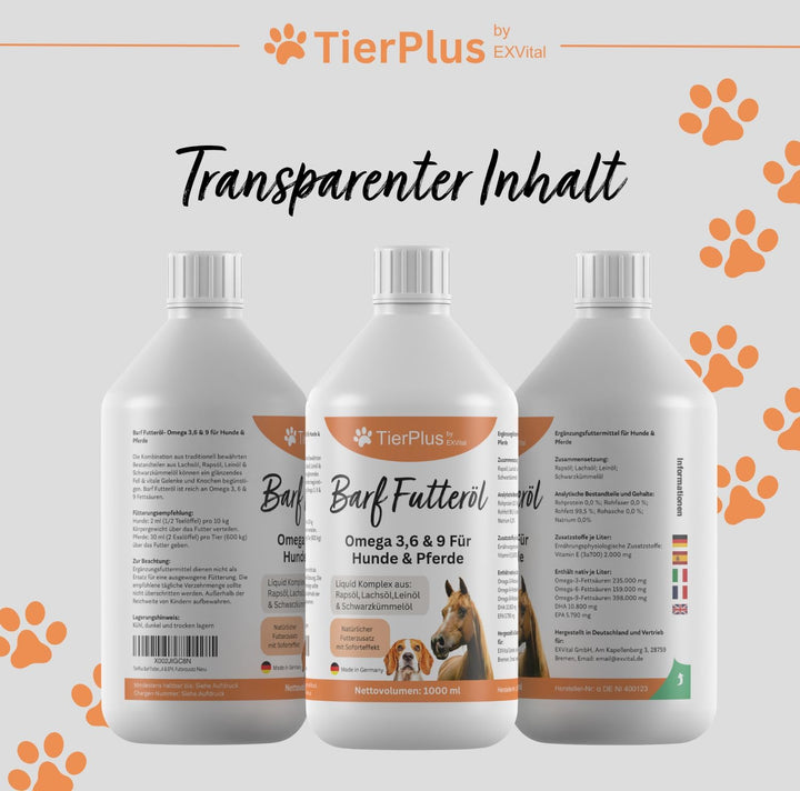 TierPlus Barf Futteröl für Hunde &amp; Pferde
