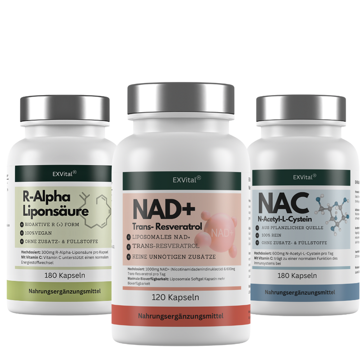 ZellPlus Set (NAD+, NAC &amp; R-Alpha Liponsäure Kapseln)