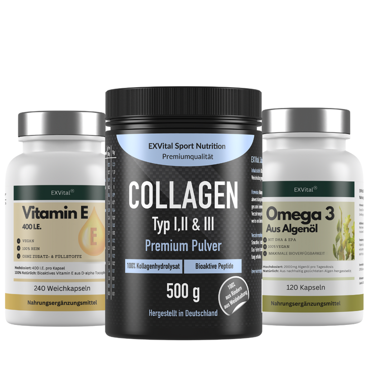 Daily Nutrition Set (Collagen Pulver, Omega 3 &amp; Vitamin E Kapseln)