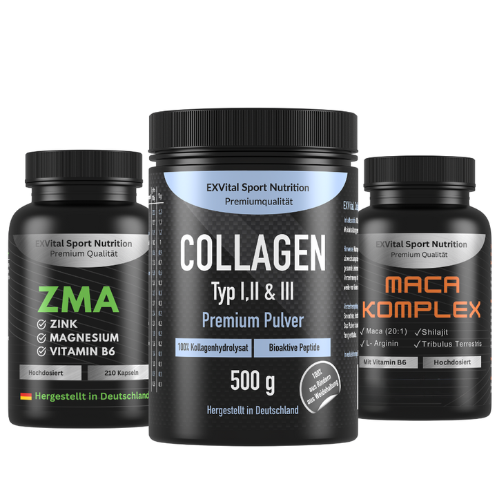 Performance Stack (Collagen Pulver, ZMA &amp; Maca Komplex Kapseln)