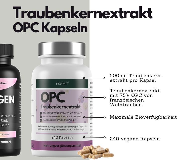 Natural Beauty Set (Collagen Komplex, Q10 &amp; OPC Kapseln)