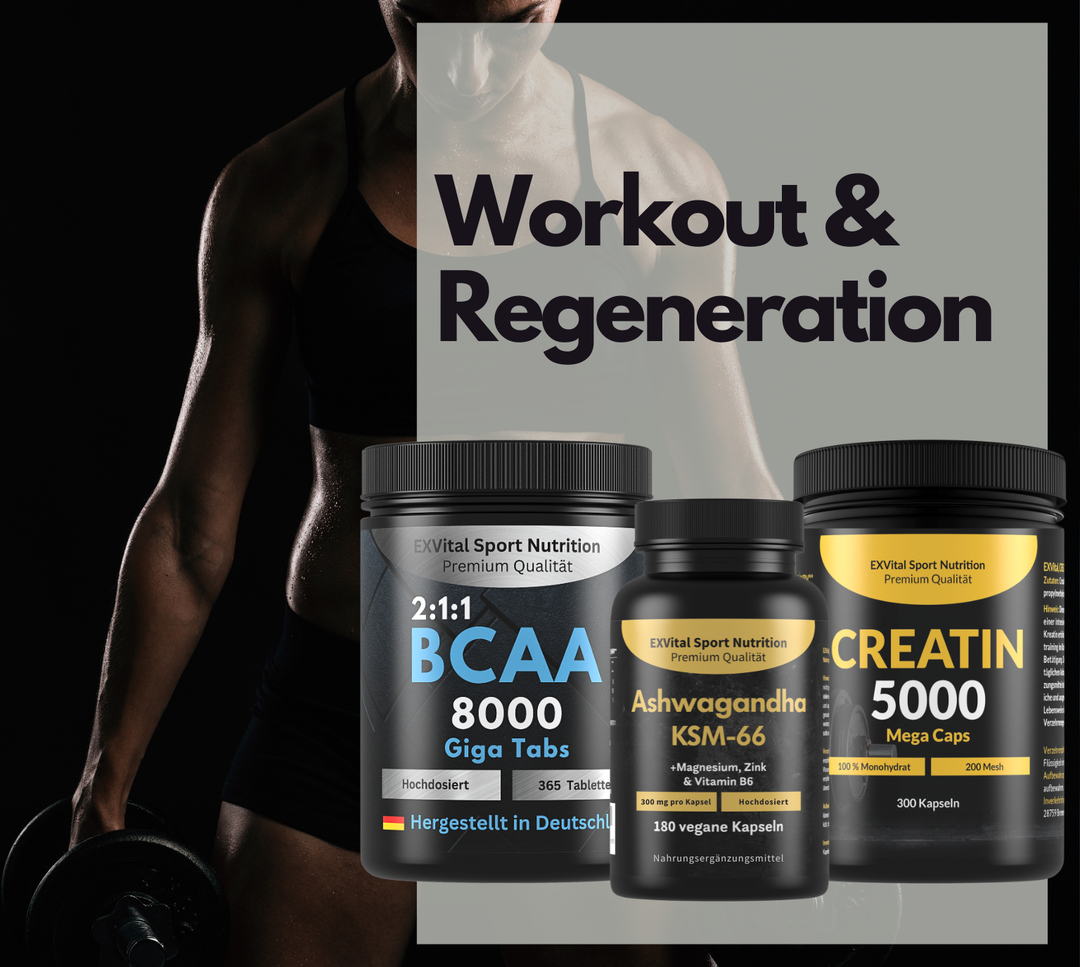 Workout &amp; Regeneration Set (BCAA, Ashwagandha &amp; Creatin Kapseln)