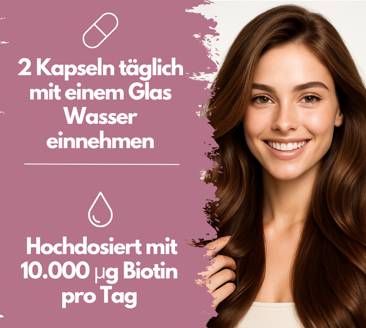 Biotin Komplex Kapseln, hochdosiert mit 10.000µg Biotin pro Tagesdosis, 240 Stück von EXVital
