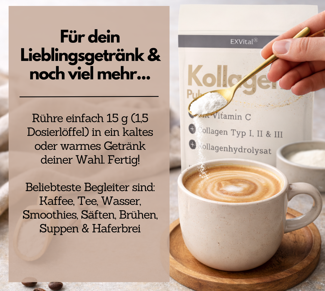 Kollagen Pulver mit Vitamin C (500g) von EXVital